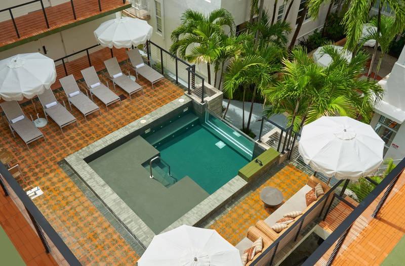 pool area overhead at The Balfour Hotel