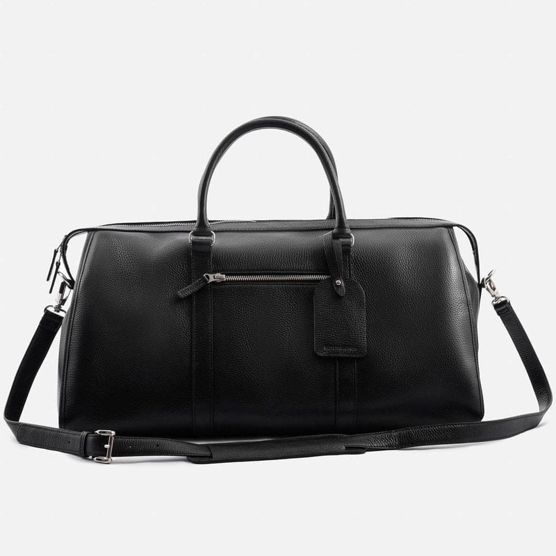 Beckett Simonon Davis Weekender bag in black pebbled leather