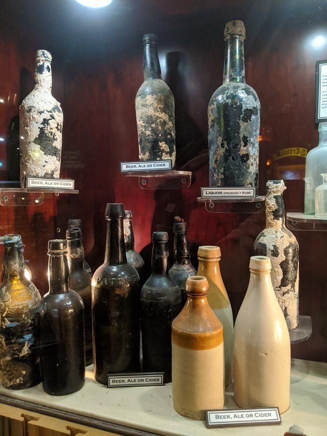 beer rum ale and cider bottles recovered from shipwrecks in florida keys