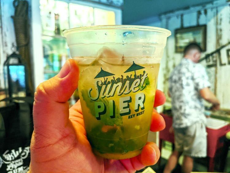 classic cuban style mojito at sunset pier key west florida