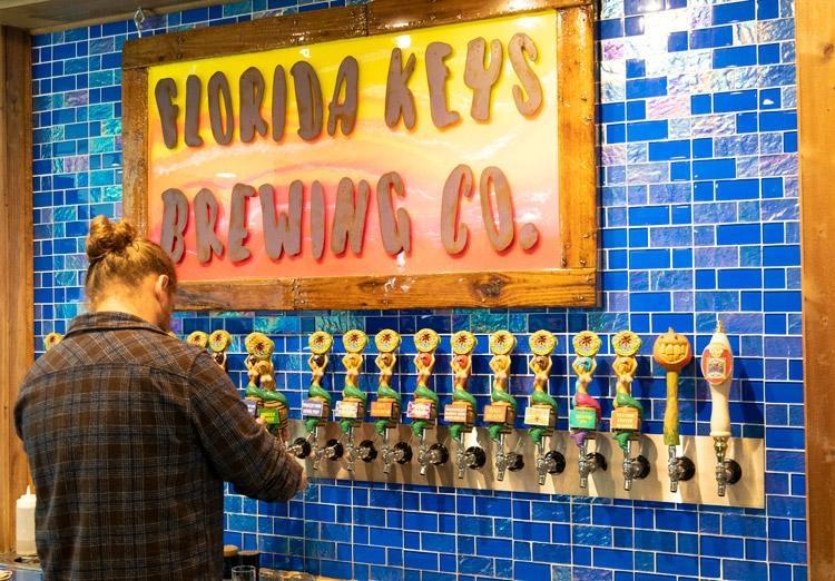 craft beer taps at florida keys brewing co in islamorada florida