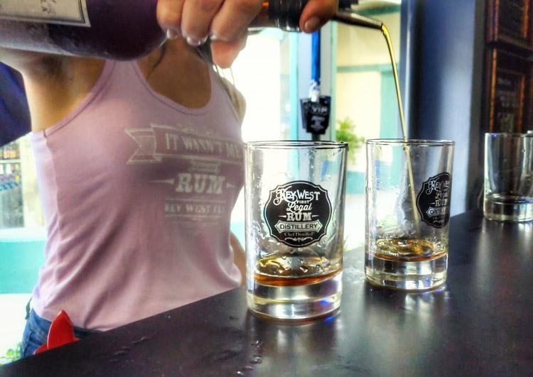 pouring rum at key west first legal rum distillery key west florida