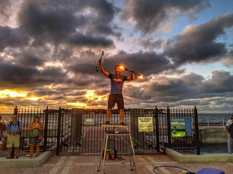 sunset celebration at mallory square key west florida