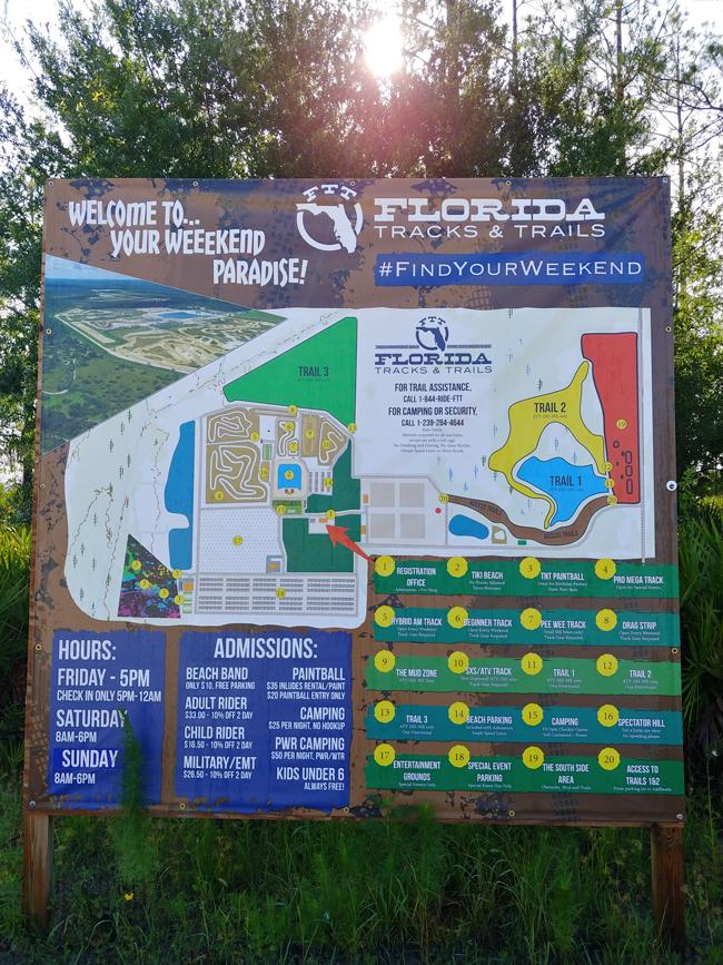 map of off road areas at florida tracks and trails