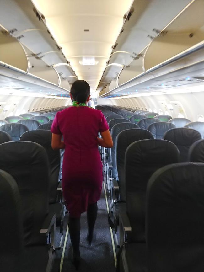 front view of seats on volaris a320 aircraft