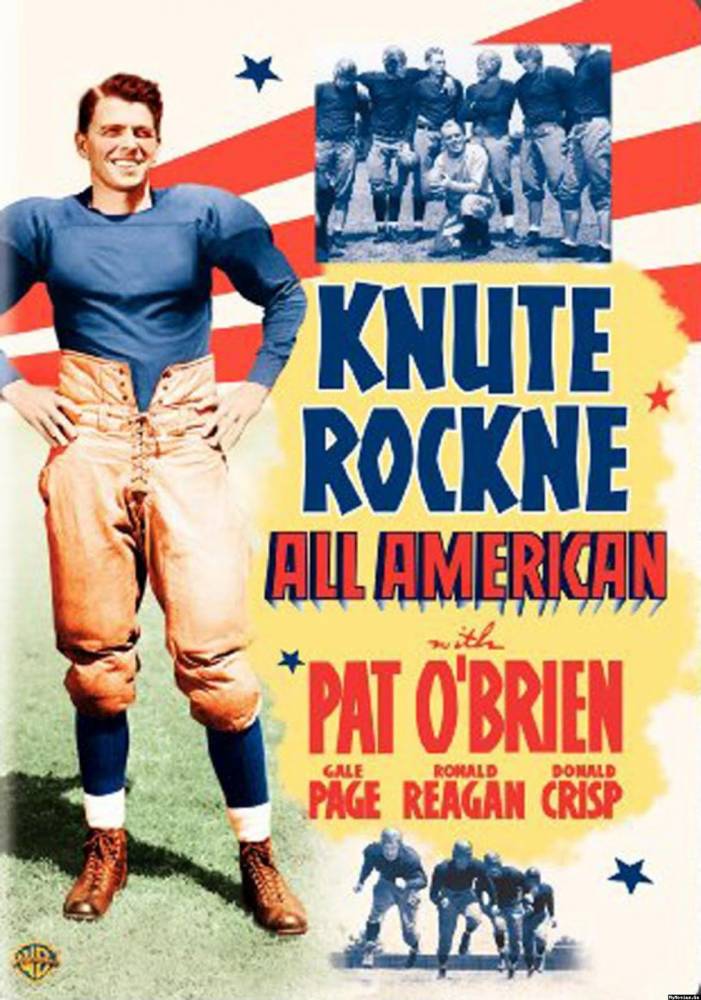 Knute Rockne All American football movie poster - Win One for The Gipper!