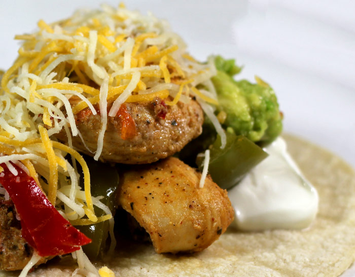 fajita taco closeup