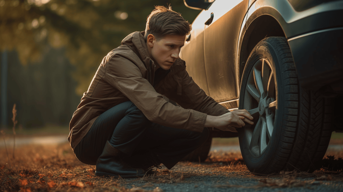 fixing a flat tire