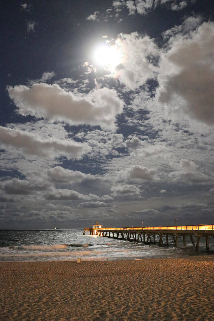 moon over deerfield beach pier