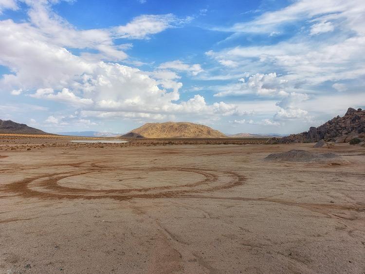 donuts in the sand at giant rock