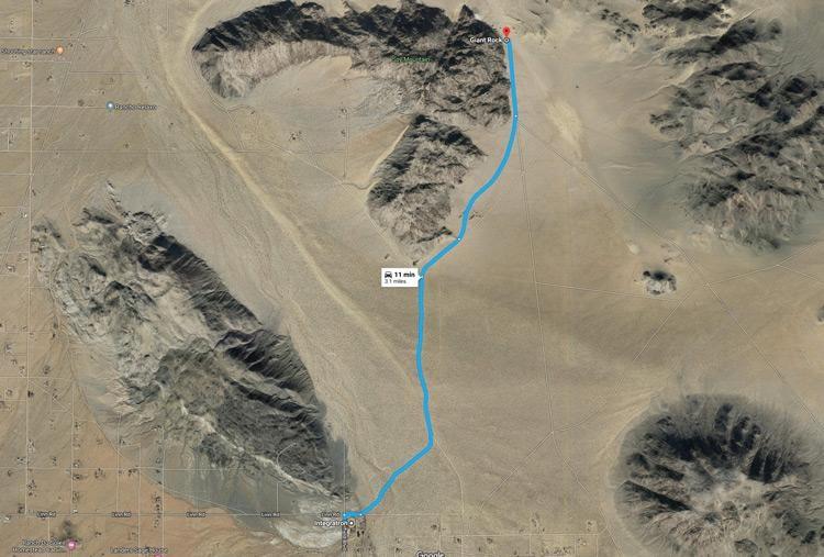 map to giant rock from integratron landers california
