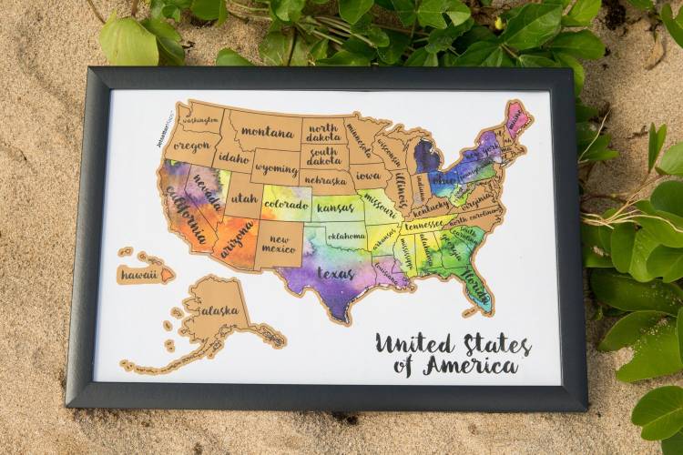 scratch off map of united states