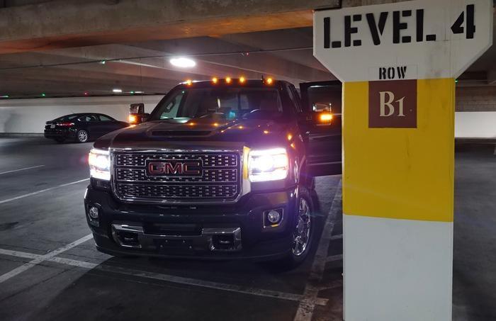 gmc sierra 2500 denali parking garage
