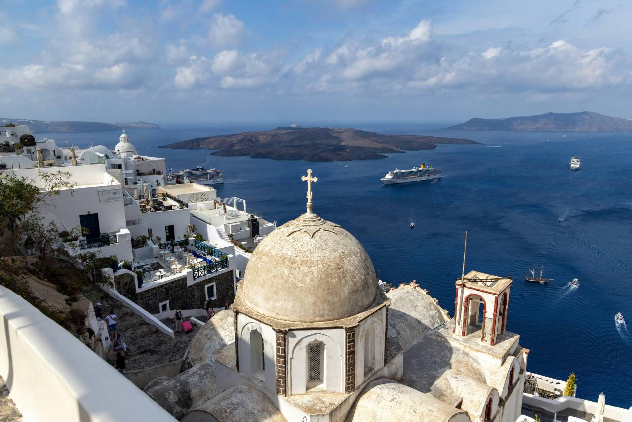 santorini remote work in greek islands