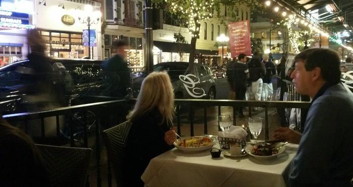 couple on sidewalk