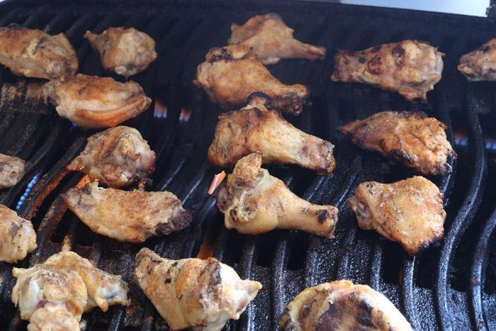 wings on grill