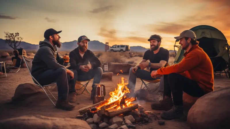 guys camping trip night out