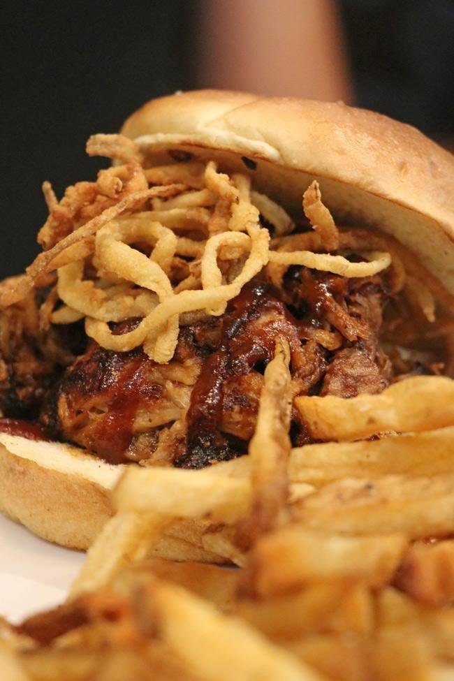 bbq pork sandwich roadie joes