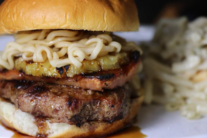 hawaiian burger closeup