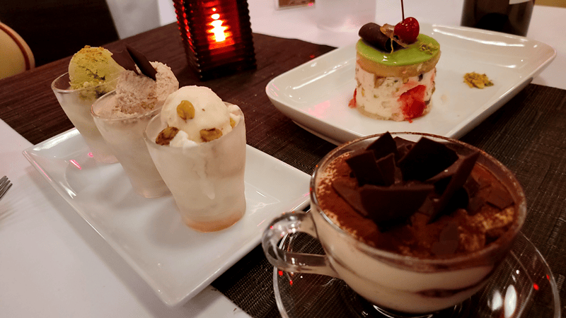 desserts in canaletto holland america line koningsdam