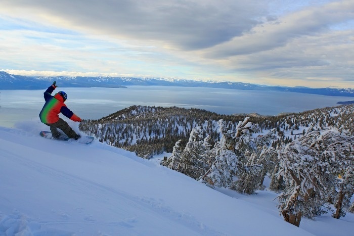 snowboarding evening