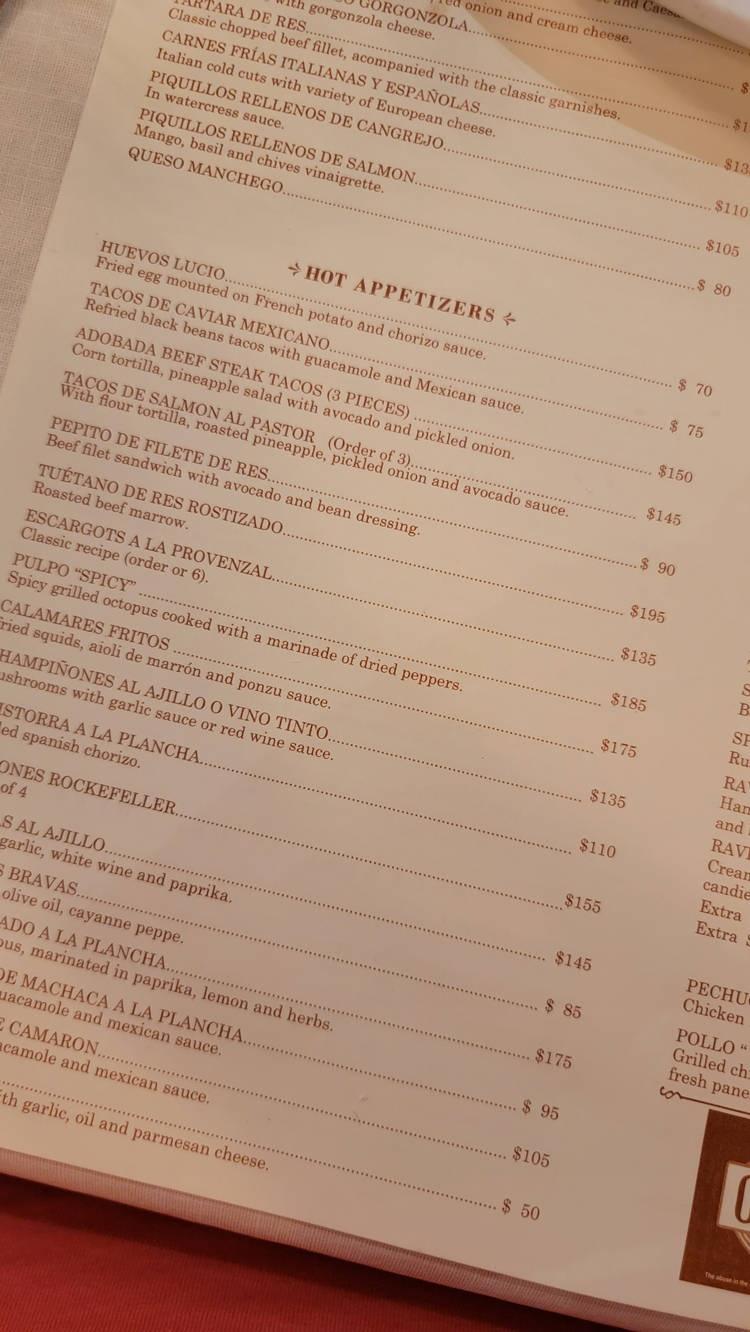 appetizer menu caesars restuarnt tijuana mexico