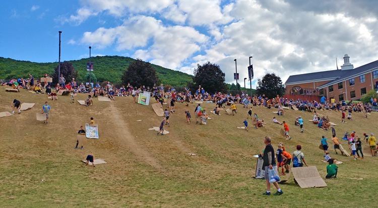 sliding hill at little league