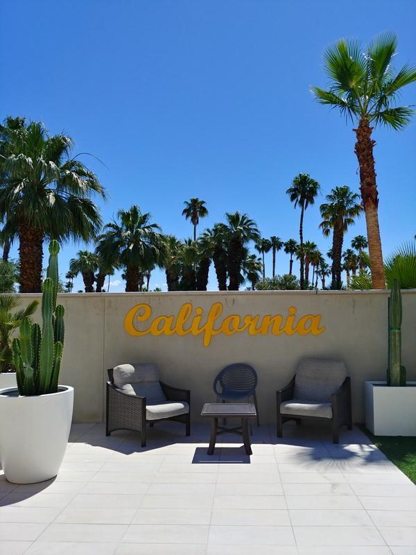 california sign at hotel paseo palm desert