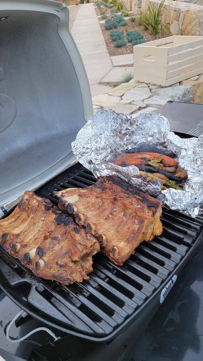 grilling the ribs