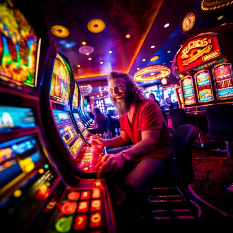 neon jungle slot machine playing in vegas