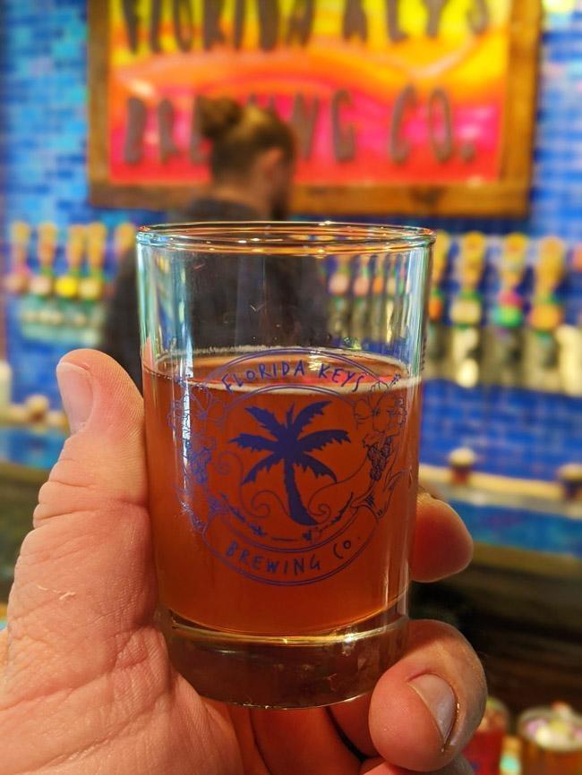 beer taster glass at florida keys brewing company craft beer