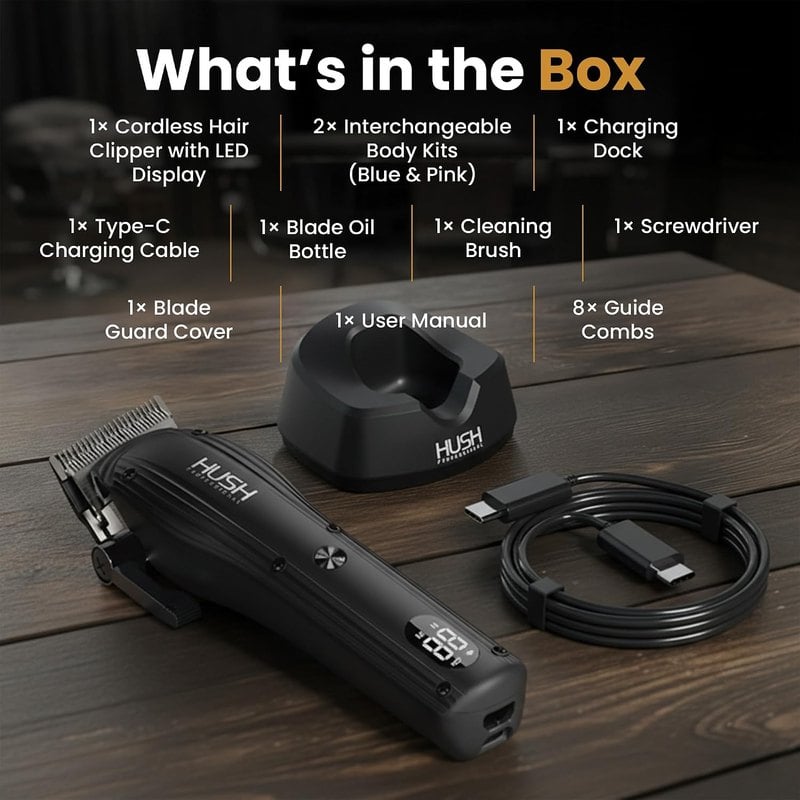 hush pro clipper whats in the box