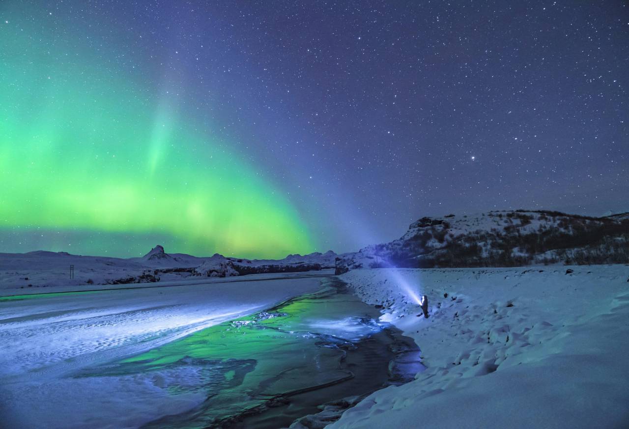 watching the Northern Lights from Iceland
