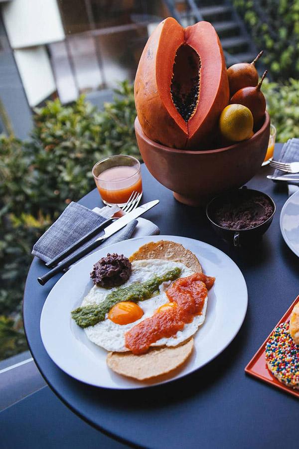 huevos rancheros breakfast at ignacia guest house mexico city