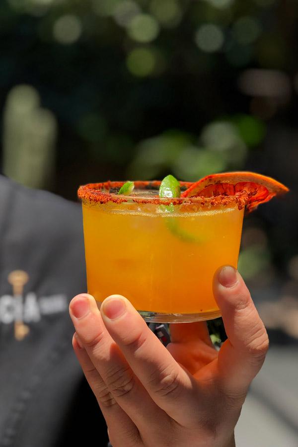 mango mezcal cocktail served daily at ignacia guest house mexico city
