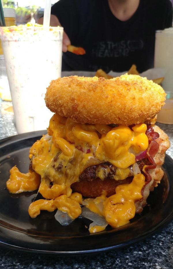 walking ched burger zombie burger