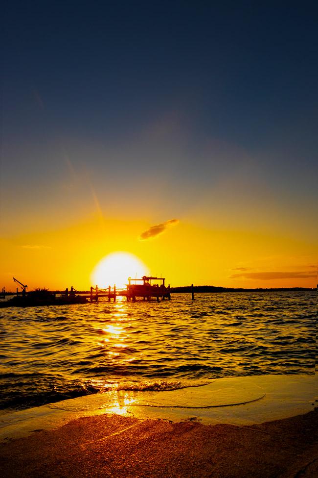 enjoying a florida keys sunset on the dock at island bay resort