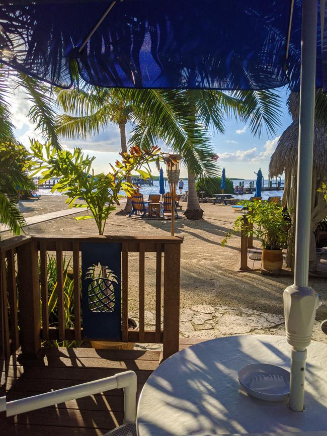 private beach front patio at island bay resort florida keys