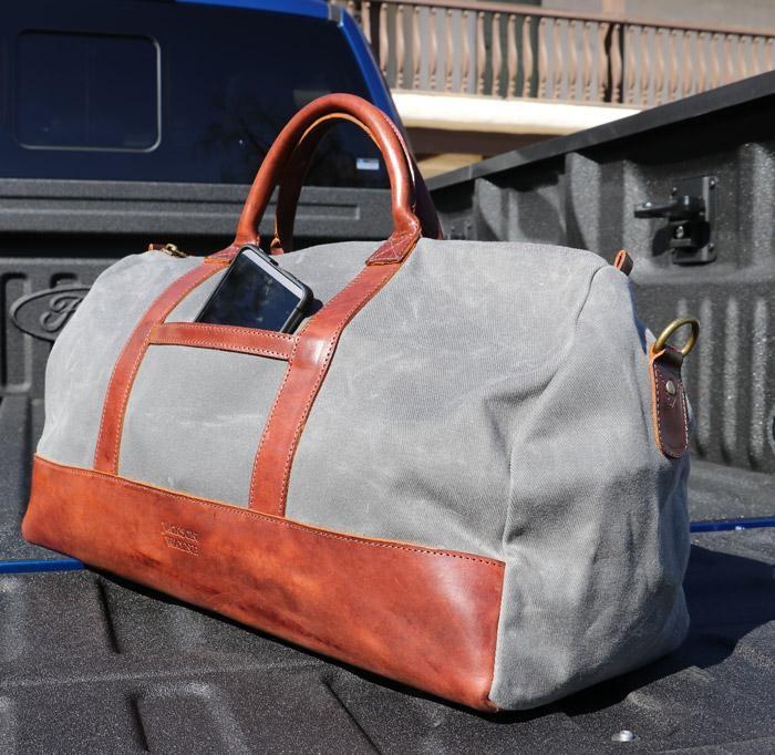 jackson wayne canvas weekender bag side pocket