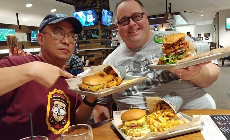 james and jason sasaki at burger theory anaheim