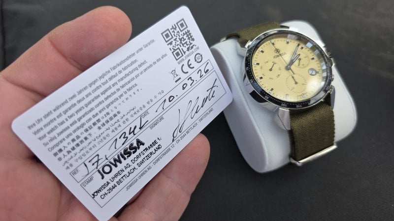 Jowissa LeWy 9 Swiss chronograph detail showing polished case and crown