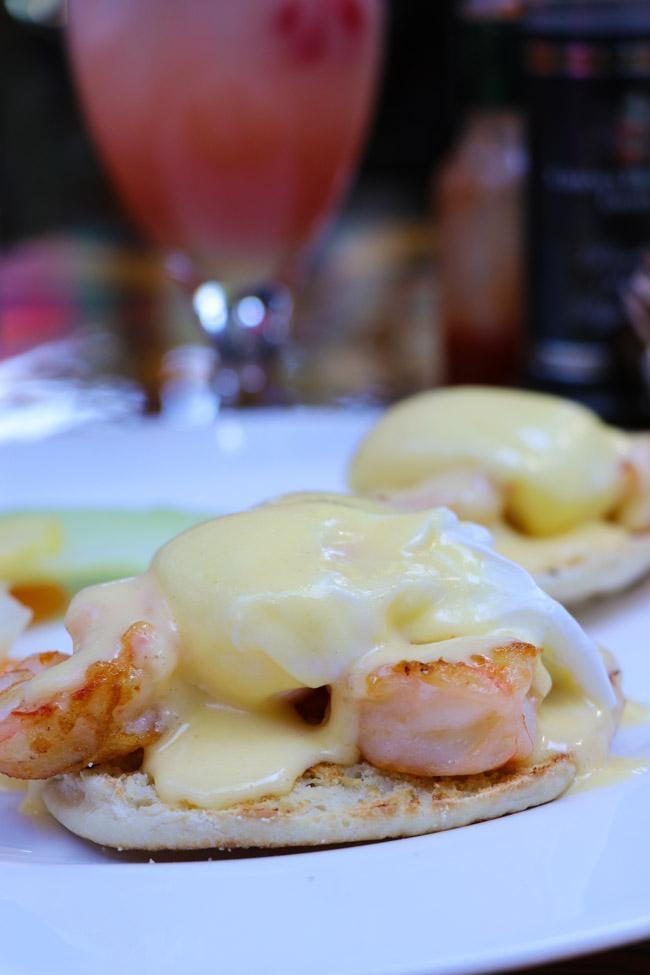 key lime shrimp benedicts at blue heaven key west florida