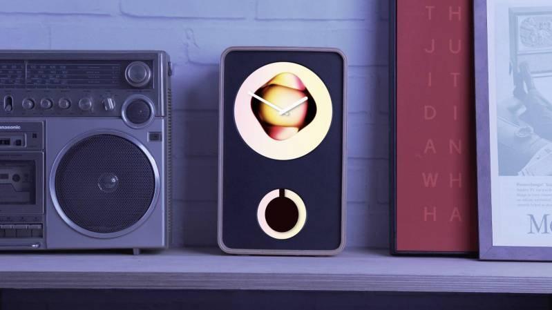 klydo clock on shelf