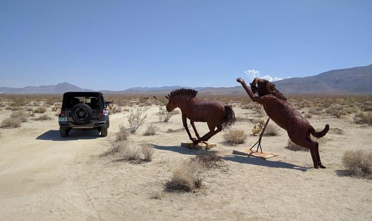 jeep zebra statue