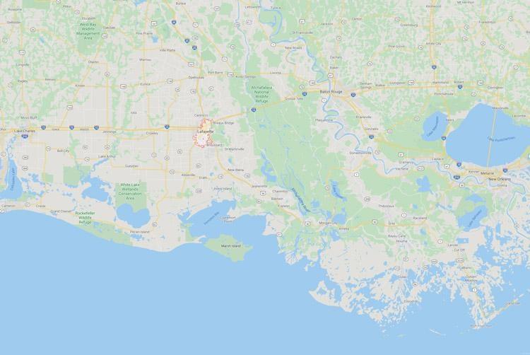 map of lafayette lousianna