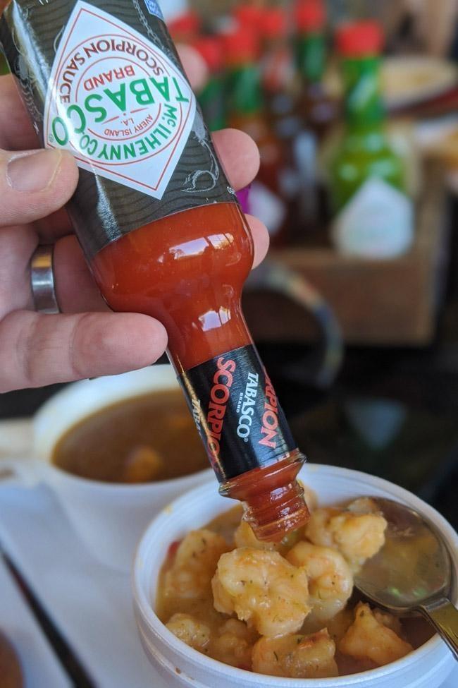 scorpion tabasco pepper sauce at tabasco cafe
