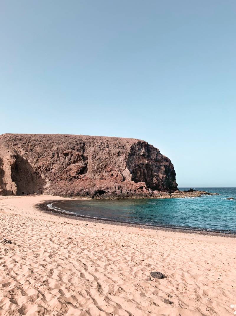 beautiful beach on lanzarote playa papagayo