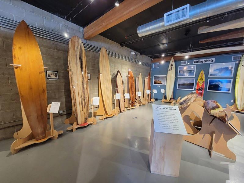 california surf museum different wooden surf boards