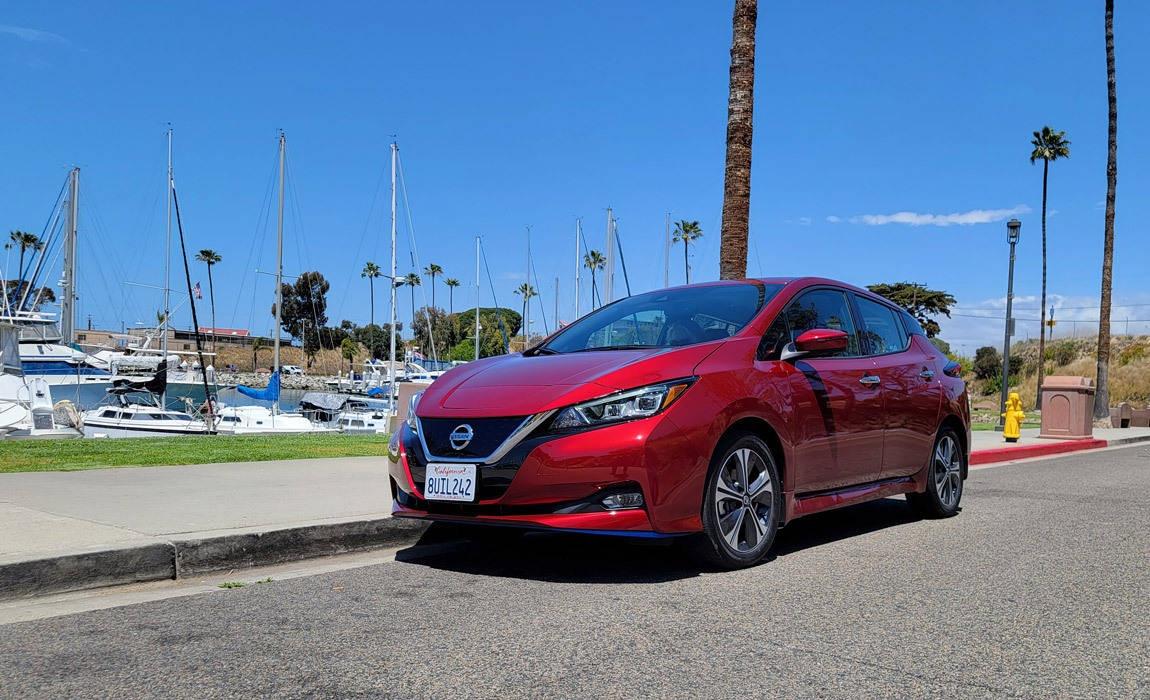 Nissan Leaf on Oceanside Harbor