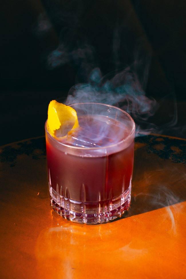 smoked old fashioned longbranch bourbon cocktail recipe